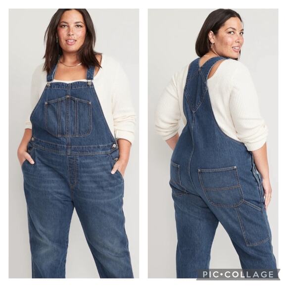 Old Navy Denim Dad Overalls Size 16 - Picture 1 of 6